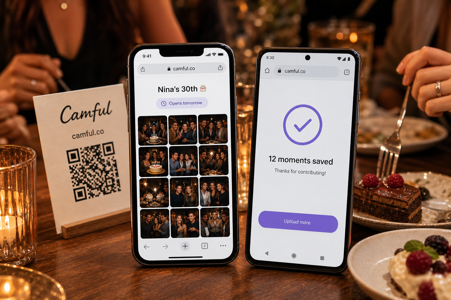 Camful delayed gallery and upload confirmation on phones